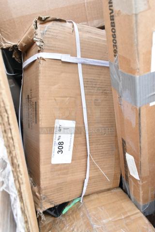 BRAND NEW SCRATCH AND DENT! Box of 4 Lancaster Table & Seating 164TB2222 22" x 22" Cross Cast Iron Table Base Plate. May Be Missing Pieces.