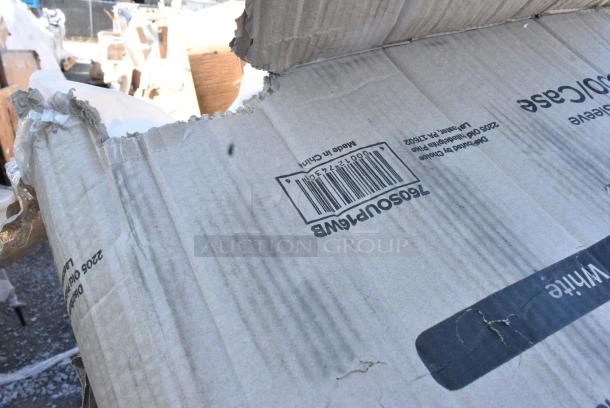 28 BRAND NEW SCRATCH AND DENT! Items Including 760SOUP16WB Choice 16 oz. White Double Poly-Coated Paper Food Cup - 500/Case, 600IB1824 Regency 18" x 24" Underbar Ice Bin - 77 lb., 795PTOWHT4 Choice White Microwavable Folded Paper #4 Take-Out Container 7 3/4" x 5 1/2" x 3 1/2" - 160/Case, 500CC9PLA EcoChoice Plastic Squat Cold Cup, 500MF993B1C Choice 9" x 9" x 3" 1-Compartment Microwaveable Black Mineral-Filled Plastic Hinged Take-Out Container - 150/Case. 28 Times Your Bid! May Be Missing Pieces. - Image 3 of 11