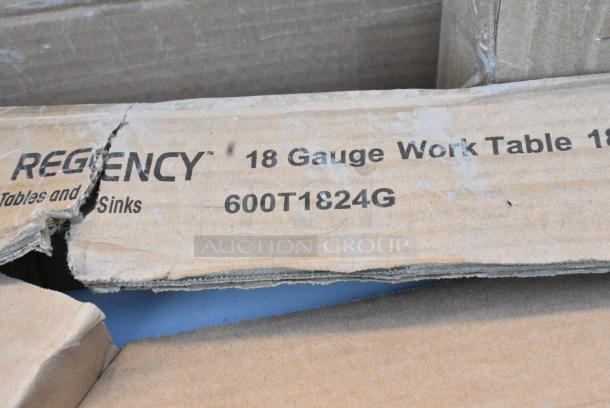 BRAND NEW SCRATCH AND DENT! Regency 600T1824G 18" x 24" 18-Gauge 304 Stainless Steel Commercial Work Table with Galvanized Legs and Undershelf. May Be Missing Pieces. - Image 2 of 2