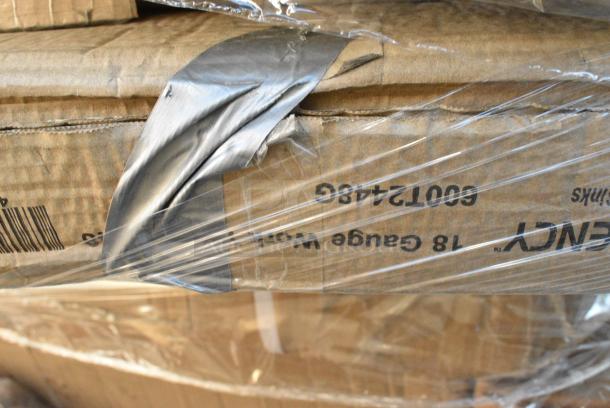 8 BRAND NEW SCRATCH AND DENT! Items Including 600TSSC2424C Regency Spec Line 24" x 24" 14 Gauge Stainless Steel Corner Work Table with Sink, Hinged Door, and Lock, 600TS2436S Regency 24" x 36" 16-Gauge 304 Stainless Steel Commercial Work Table with Undershelf and Casters, 600T2448G Regency 24" x 48" 18-Gauge 304 Stainless Steel Commercial Work Table with Galvanized Legs and Undershelf. 8 Times Your Bid! May Be Missing Pieces. - Image 7 of 8