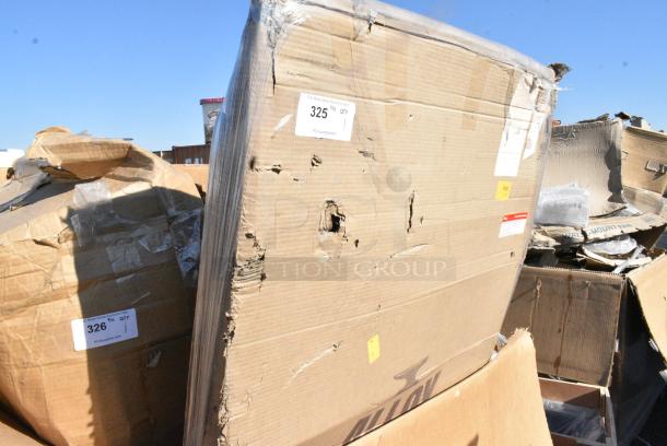 BRAND NEW SCRATCH AND DENT! Lancaster Table & Seating 164DA3263BKD Alloy Series 63" x 32" Distressed Onyx Black Standard Height Outdoor Table. May Be Missing Pieces. - Image 1 of 3