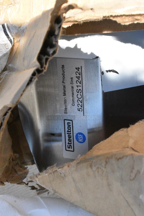 BRAND NEW SCRATCH AND DENT! Steelton 522CS12424 29 1/2" 18-Gauge Stainless Steel One Compartment Commercial Sink without Drainboard - 24" x 24" x 12" Bowl. May Be Missing Pieces. - Image 2 of 2