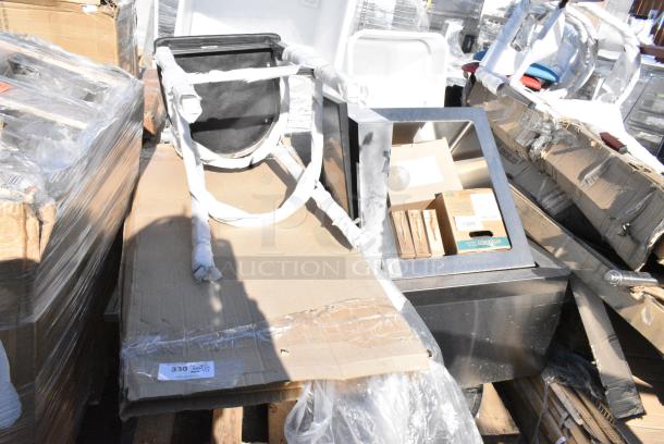 12 BRAND NEW SCRATCH AND DENT! Items Including Steelton 522MS162012 20" x 16" x 12" 16 Gauge 304 Stainless Steel One Compartment Floor Mop Sink, DayMark Matt85 Thermal Label Printer 322IT118379, 760SOUP6WB Choice 6 oz. White Double Poly-Coated Paper Food Cup - 1000/Case. 12 Times Your Bid! May Be Missing Pieces. - Image 1 of 7