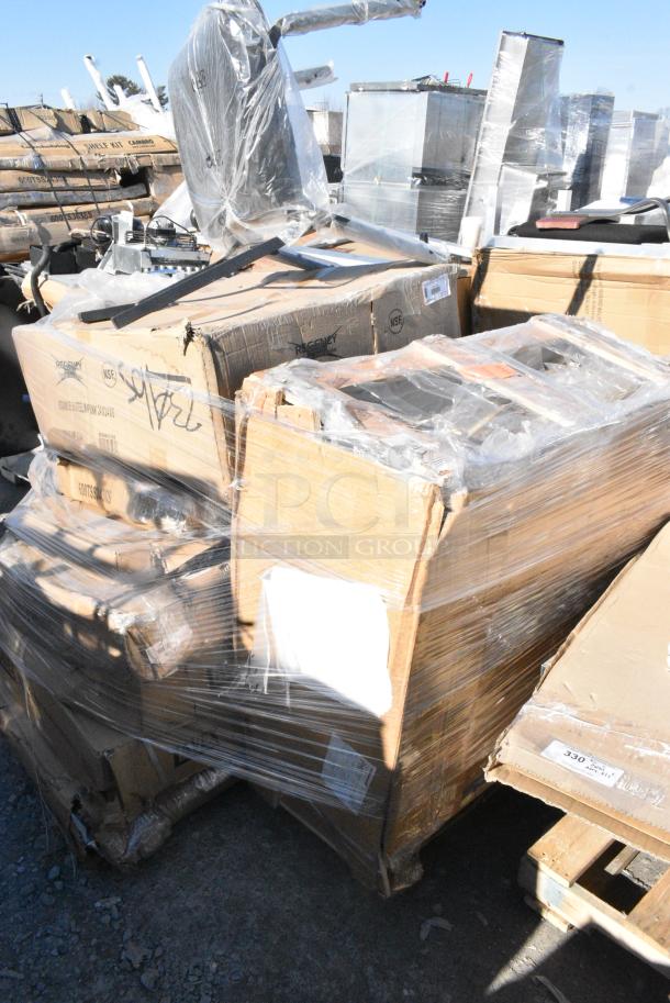 9 BRAND NEW SCRATCH AND DENT! Items Including 600SM24246 Regency 29" 16-Gauge Stainless Steel One Compartment Floor Mop Sink - 24" x 24" x 6" Bowl, 600TSS2430S Regency 29" 16-Gauge Stainless Steel One Compartment Floor Mop Sink - 24" x 24" x 6" Bowl, 600ESS3060S Regency Spec Line 30" x 60" 14-Gauge Stainless Steel Equipment Stand With Stainless Steel Undershelf, 2 257SPT244820 Lavex 24" x 48" Blue Steel Platform Truck - 2000 lb. Capacity. 9 Times Your Bid! May Be Missing Pieces. - Image 2 of 8