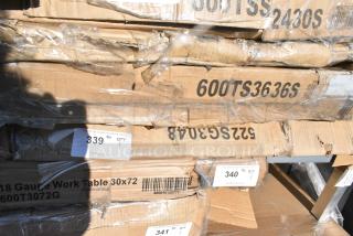 BRAND NEW SCRATCH AND DENT! Steelton 522SG3048 Steelton 30" x 48" 18-Gauge Stainless Steel Equipment Stand with Undershelf and Galvanized Legs. May Be Missing Pieces.