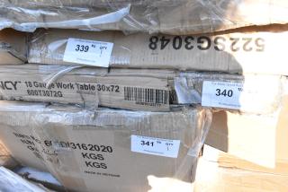 BRAND NEW SCRATCH AND DENT! Regency 600T3072G 30" x 72" 18-Gauge 304 Stainless Steel Commercial Work Table with Galvanized Legs and Undershelf. May Be Missing Pieces.
