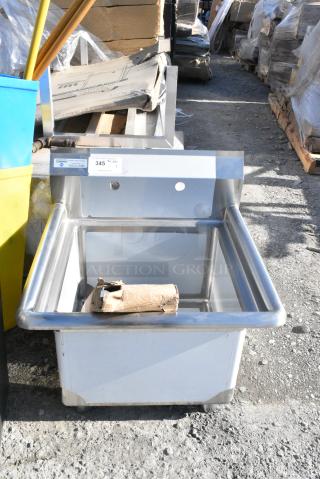 BRAND NEW SCRATCH AND DENT! Steelton 522CS11818N 23 1/2" 18-Gauge Stainless Steel One Compartment Commercial Sink without Drainboard - 18" x 18" x 12" Bowl