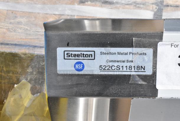 BRAND NEW SCRATCH AND DENT! Steelton 522CS11818N 23 1/2" 18-Gauge Stainless Steel One Compartment Commercial Sink without Drainboard - 18" x 18" x 12" Bowl - Image 5 of 5