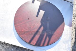 BRAND NEW SCRATCH AND DENT! Round Cherry and Black Round Tabletop.
