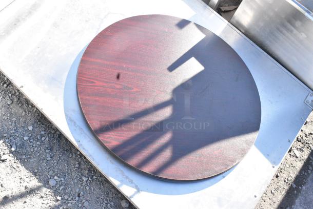 BRAND NEW SCRATCH AND DENT! Round Cherry and Black Round Tabletop. - Image 4 of 4
