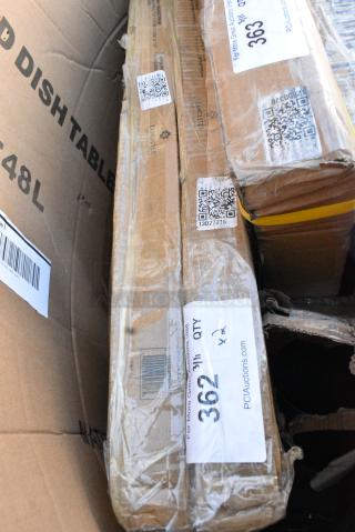 2 BRAND NEW SCRATCH AND DENT! Lancaster Table & Seating 1642430TFWHM 24" x 30" Rectangular Thermo-Formed MDF Table Top with White Marble Finish. 2 Times Your Bid! May Be Missing Pieces.