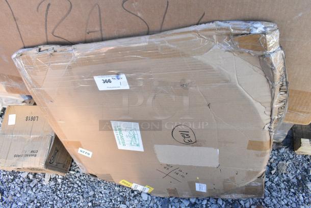 BRAND NEW SCRATCH AND DENT! Lancaster Table & Seating 34930RTCB 30" Laminated Round Table Top Reversible Cherry / Black. May Be Missing Pieces. - Image 1 of 2