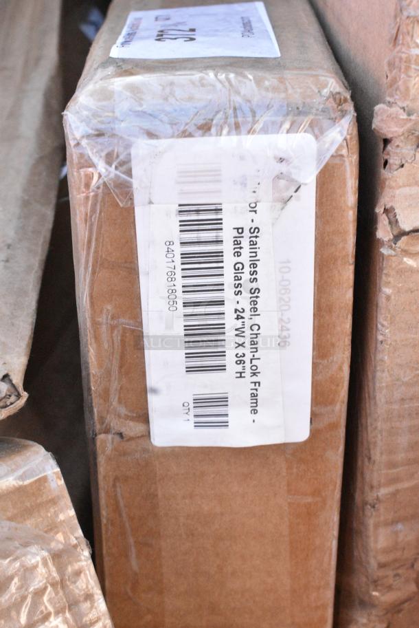 BRAND NEW SCRATCH AND DENT! American Specialties, Inc. 24" x 36" Plate Glass Mirror with Stainless Steel Chan-Lok Frame 10-0620-2436 - Image 2 of 2