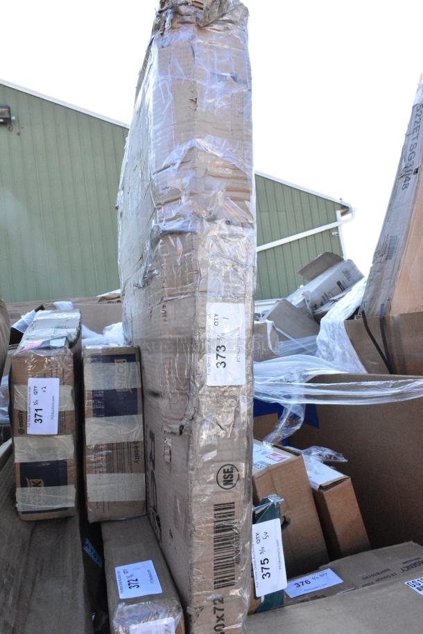 BRAND NEW SCRATCH AND DENT! Regency 600T3072G 30" x 72" 18-Gauge 304 Stainless Steel Commercial Work Table with Galvanized Legs and Undershelf. May Be Missing Pieces. - Image 1 of 2