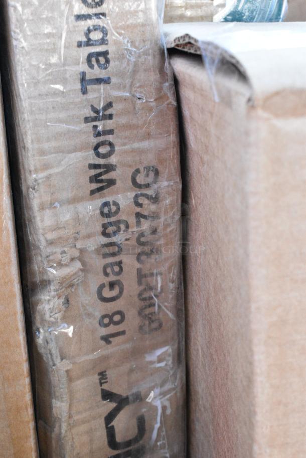 BRAND NEW SCRATCH AND DENT! Regency 600T3072G 30" x 72" 18-Gauge 304 Stainless Steel Commercial Work Table with Galvanized Legs and Undershelf. May Be Missing Pieces. - Image 2 of 2