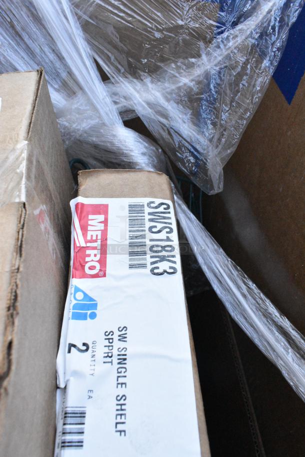 3 BRAND NEW SCRATCH AND DENT! Items Including Metro SWD18K3 Smartwall G3 Metroseal 3 Double Shelf Support 20 9/16" x 1 1/2" x 8 3/16", Metro SR24K3 Smartwall G3 Metroseal 3 Spice Rack / Utility Shelf 5 1/4"x 22 1/2" x 4", Metro SWS18K3 Smartwall G3 Metroseal 3 Single Shelf Support 20 9/16" x 1 1/2" x 8 3/16". 3 Times Your Bid! May Be Missing Pieces. - Image 3 of 4