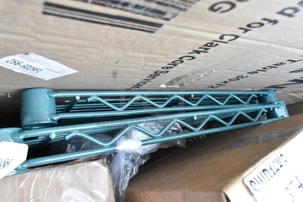 BRAND NEW SCRATCH AND DENT! Lot of 5 Pieces Including Green Finish Wire Shelves - Image 4 of 4