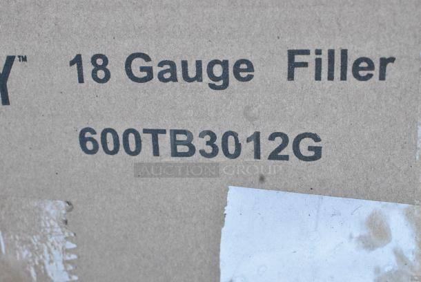 BRAND NEW SCRATCH AND DENT! Regency 600TB3012G 30" x 12" 18-Gauge 304 Stainless Steel Equipment Filler Table with Backsplash and Galvanized Undershelf. May Be Missing Pieces. - Image 2 of 2