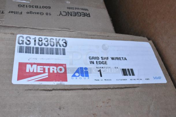 BRAND NEW SCRATCH AND DENT! Metro GS1836K3 SmartWall G3 Metroseal 3 Grid Shelf with Retaining Ledge - 18" x 36". May Be Missing Pieces. - Image 2 of 2