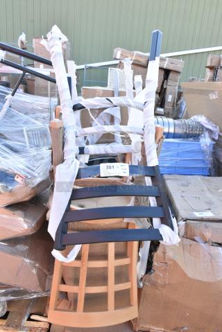 3 BRAND NEW SCRATCH AND DENT! Items Including Ladder Back Bar Stool, Window Back Dining Height Chair Frame, Ladder Back Dining Height Chair Frame. 3 Times Your Bid.