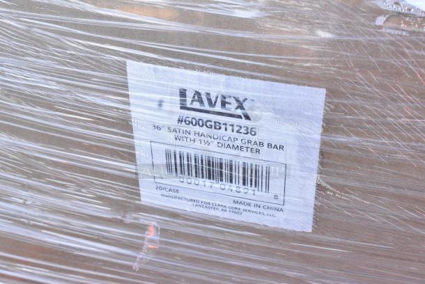 27 BRAND NEW SCRATCH AND DENT! Items Including 600GB11236 Lavex 36" Restroom Grab Bar, 164TCOLRD425 Lancaster Table & Seating 25 3/16" x 4" Standard Height Table Base Column and Rod, 164WAITRS1BK Lancaster Table & Seating 46" Black Host Station / Host Podium, Black Wire Shelves, 6 164TCOLRD42 Lancaster Table & Seating 25 3/16" x 4" Standard Height Table Base Column and Rod. 27 Times Your Bid! - Image 4 of 13