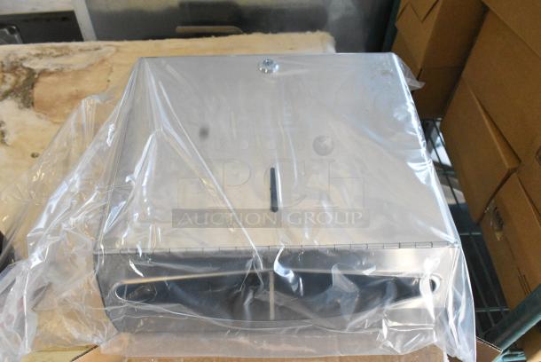 2 BRAND NEW SCRATCH AND DENT! 712SSPTDH Lavex Stainless Steel 200 C-Fold / 275 Multifold Surface-Mounted Mini Paper Towel Dispenser. 2 Times Your Bid! - Image 3 of 4