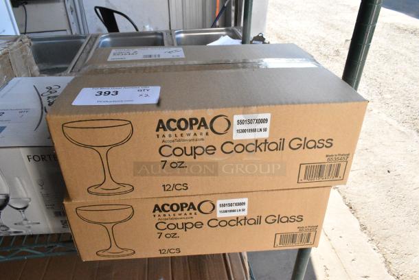 2 BRAND NEW SCRATCH AND DENT! Boxes of 11 Acopa 5535457 7 oz. Coupe Cocktail Glass. 2 Times Your Bid! - Image 2 of 7