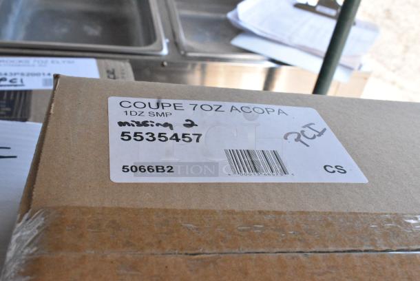 2 BRAND NEW SCRATCH AND DENT! Boxes of 11 Acopa 5535457 7 oz. Coupe Cocktail Glass. 2 Times Your Bid! - Image 4 of 7
