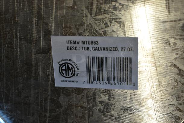 23 BRAND NEW SCRATCH AND DENT! American Metalcraft MTUB63 6" x 3" Round Galvanized Metal Tub. 23 Times Your Bid! - Image 6 of 6