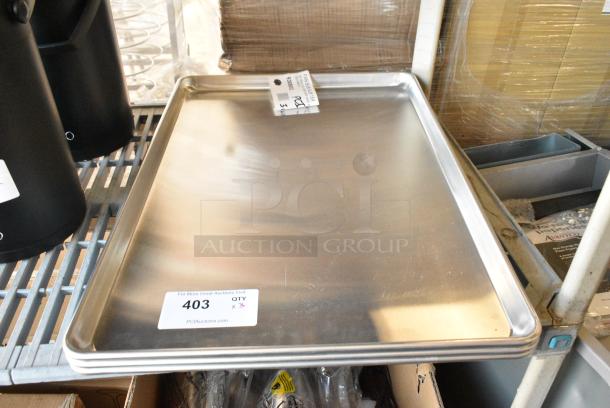 3 BRAND NEW SCRATCH AND DENT! 9369002 Vollrath 9002 Wear-Ever Full Size 18 Gauge 18" x 26" Wire in Rim Aluminum Bun / Sheet Pan. 3 Times Your Bid! - Image 1 of 4