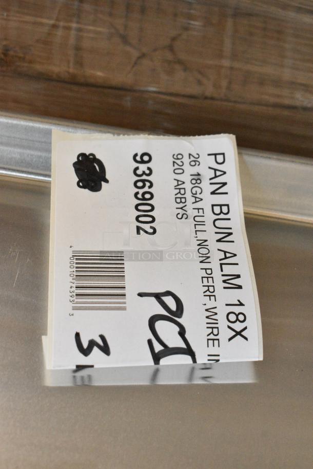 3 BRAND NEW SCRATCH AND DENT! 9369002 Vollrath 9002 Wear-Ever Full Size 18 Gauge 18" x 26" Wire in Rim Aluminum Bun / Sheet Pan. 3 Times Your Bid! - Image 2 of 4