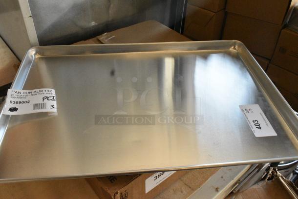 3 BRAND NEW SCRATCH AND DENT! 9369002 Vollrath 9002 Wear-Ever Full Size 18 Gauge 18" x 26" Wire in Rim Aluminum Bun / Sheet Pan. 3 Times Your Bid! - Image 4 of 4