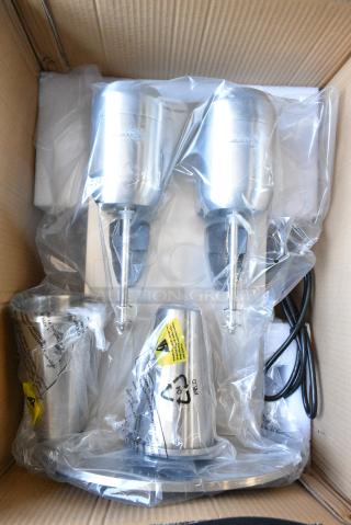 BRAND NEW SCRATCH AND DENT! 928ADM2 AvaMix ADM2 Freestanding Double Spindle Drink Mixer / Milkshake Machine - 120V, 800W Tested and Working!