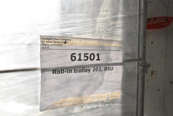 BRAND NEW SCRATCH AND DENT! Blodgett 61501 Metal Roll In Oven Rack 99 Plate Capacity Trolley on Commercial Casters. - Image 4 of 4
