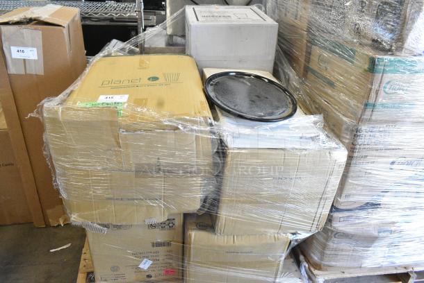 9 BRAND NEW SCRATCH AND DENT! Items Including Asean 16 oz Cups, PLC-8 8oz Compostable Cup, 473SSAUTPN5 Vigor Saute Pan. 9 Times Your Bid! - Image 1 of 9