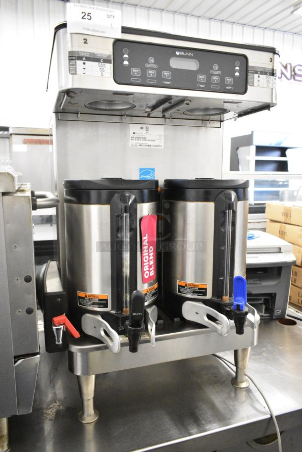 2019 Bunn ICB TWIN SH Stainless Steel Commercial Countertop Double Coffee Machine w/ Hot Water Dispenser and 2 Satellite Servers. 120/208 Volts, 1 Phase. - Image 2 of 14
