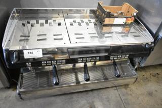 Nuova Simonelli Aurelia II Stainless Steel Commercial Countertop 3 Group Espresso Machine w/ 4 Portafilters and Steam Wand. 208 Volts, 1 Phase.