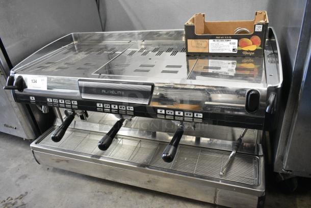 Nuova Simonelli Aurelia II Stainless Steel Commercial Countertop 3 Group Espresso Machine w/ 4 Portafilters and Steam Wand. 208 Volts, 1 Phase. - Image 6 of 9