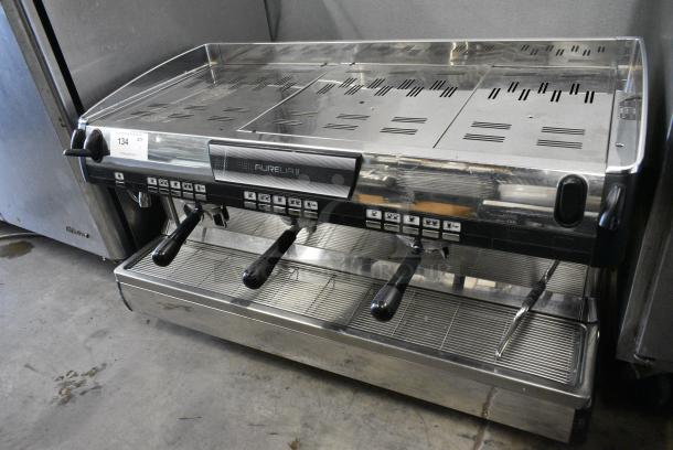 Nuova Simonelli Aurelia II Stainless Steel Commercial Countertop 3 Group Espresso Machine w/ 4 Portafilters and Steam Wand. 208 Volts, 1 Phase. - Image 8 of 9
