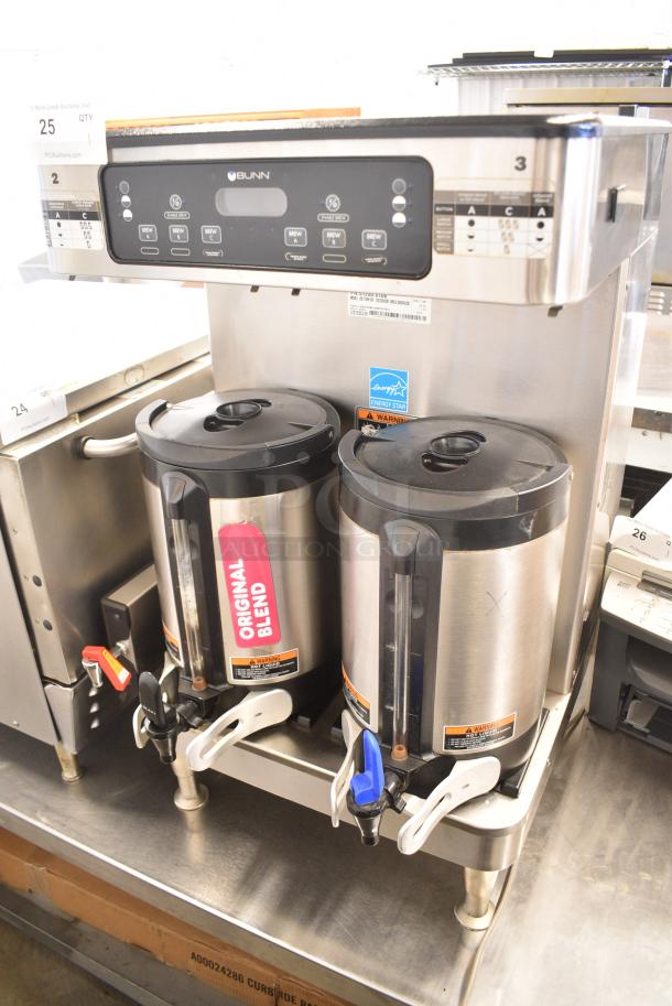 2019 Bunn ICB TWIN SH Stainless Steel Commercial Countertop Double Coffee Machine w/ Hot Water Dispenser and 2 Satellite Servers. 120/208 Volts, 1 Phase. - Image 1 of 14