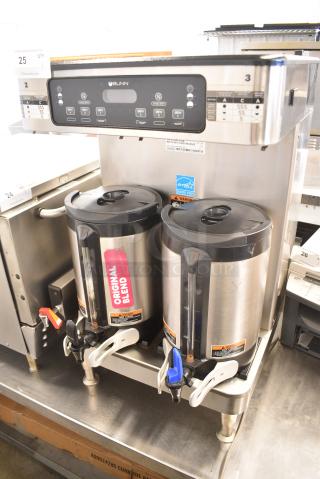 2019 Bunn ICB TWIN SH Stainless Steel Commercial Countertop Double Coffee Machine w/ Hot Water Dispenser and 2 Satellite Servers. 120/208 Volts, 1 Phase.