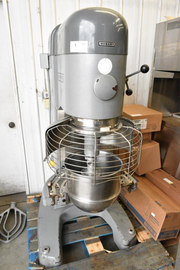 Hobart M802 Metal Commercial Floor Style 80 Quart Planetary Dough Mixer w/ Mixing Bowl,, Bowl Adapter, Bowl Guard and 30 Quart Whisk Attachment. 200 Volts, 3 Phase. Mixing Bowl is 20x17x13.5. - Image 2 of 9
