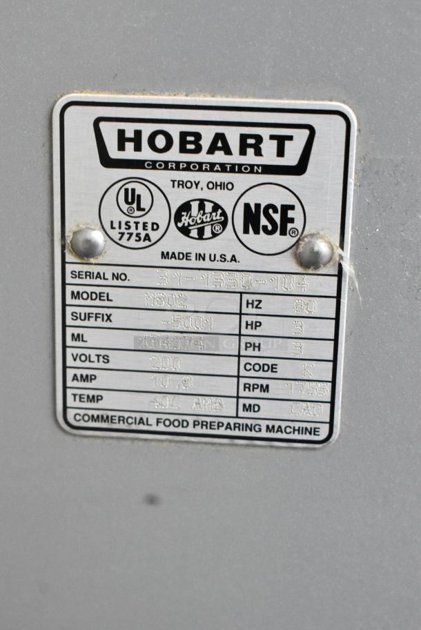 Hobart M802 Metal Commercial Floor Style 80 Quart Planetary Dough Mixer w/ Mixing Bowl,, Bowl Adapter, Bowl Guard and 30 Quart Whisk Attachment. 200 Volts, 3 Phase. Mixing Bowl is 20x17x13.5. - Image 7 of 9