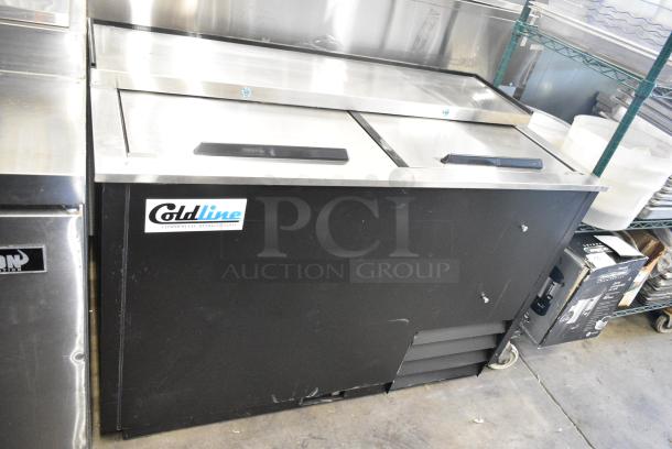 BRAND NEW SCRATCH AND DENT! 2023 Coldline BBC-50 Stainless Steel Commercial Back Bar Bottle Cooler w/ 2 Sliding Lids. 115 Volts, 1 Phase. Tested and Working! - Image 1 of 6