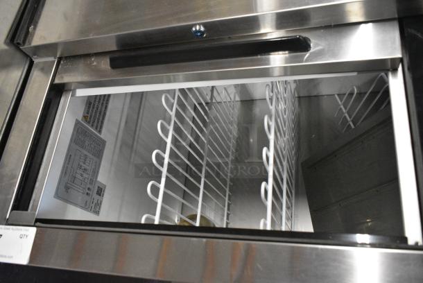 BRAND NEW SCRATCH AND DENT! 2023 Coldline BBC-50 Stainless Steel Commercial Back Bar Bottle Cooler w/ 2 Sliding Lids. 115 Volts, 1 Phase. Tested and Working! - Image 3 of 6