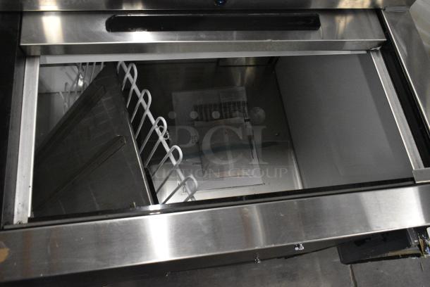 BRAND NEW SCRATCH AND DENT! 2023 Coldline BBC-50 Stainless Steel Commercial Back Bar Bottle Cooler w/ 2 Sliding Lids. 115 Volts, 1 Phase. Tested and Working! - Image 4 of 6