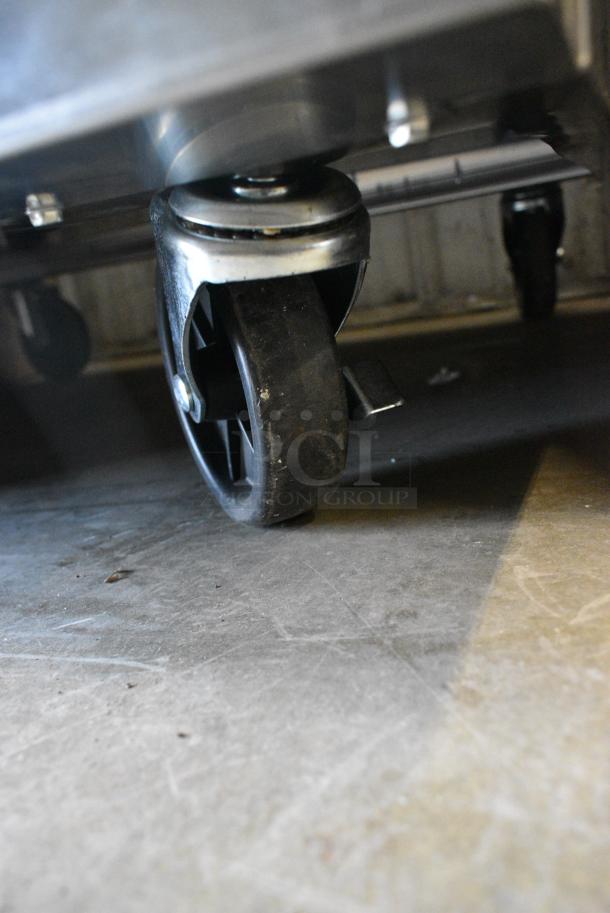 BRAND NEW! Cookrite ATO-12G4B Stainless Steel Commercial Propane Gas Powered 4 Burner Range w/ Left Side Flat Top Griddle, Oven and Salamander Cheese Melter on Commercial Casters. - Image 7 of 15