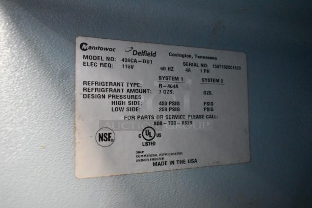 Delfield 406CA-DD1 Stainless Steel Commercial Single Door Undercounter Cooler. 115 Volts, 1 Phase. Tested and Powers On But Does Not Get Cold - Image 5 of 5