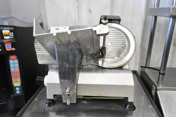 WED-B250B-1 Metal Commercial Countertop Meat Slicer w/ Blade Sharpener. 115 Volts, 1 Phase. Tested and Working! - Image 1 of 6