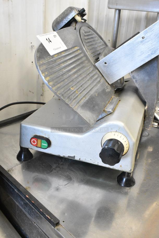 WED-B250B-1 Metal Commercial Countertop Meat Slicer w/ Blade Sharpener. 115 Volts, 1 Phase. Tested and Working! - Image 3 of 6